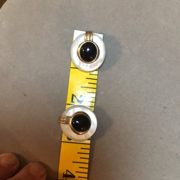 Kai Yin Lo Kylo 925 Onyx & Mother Of Pearl Clip On - Picture 12 of 14